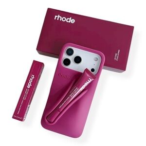 RHODE Magenta Pink iPhone Case with Matching Lip Gloss Holder